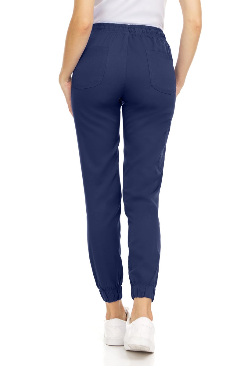 MediChic Womenâ€™s Medical Scrub Jogger Pants â€“ 4 Pockets, 4-Way Stretch, Moisture-Wicking, Anti-Wrinkle, Soft Flex Fabric Navy - Image 3